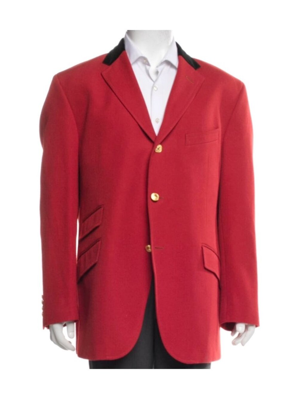 POLO Ralph Lauren Equestrian Riding Jockey Blazer Jacket 46 R Red Made in Italy